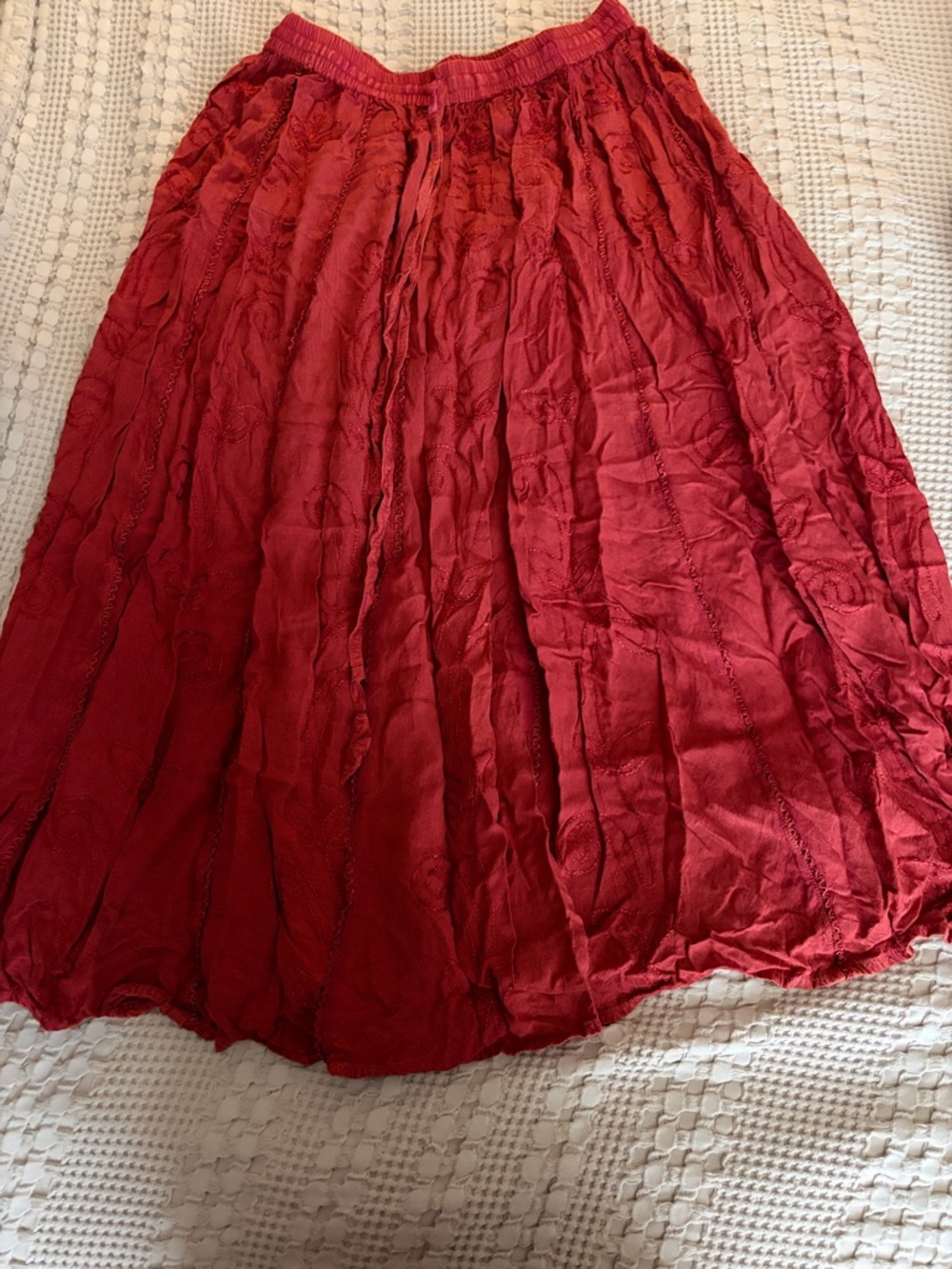 Women's Pink Crinkled Maxi Skirt